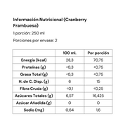 Agua Fortificada Cranberry Frambuesa 500 ml - Pack 12 unidades