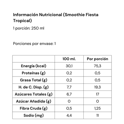 Smoothie Fiesta Tropical 250 ml. - Pack 12 unidades